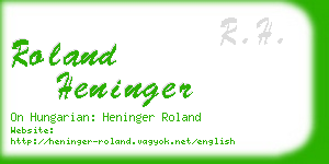 roland heninger business card